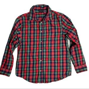 wrangler 14/16 Christmas plaid Button down cotton
